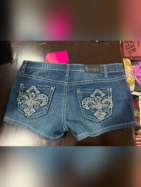 Soundgirl Blue Embroidered Denim Women's Shorts